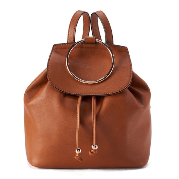 LC Lauren Conrad Handbags - LC LAUREN CONRAD Saddle Tan O-Ring Backpack Bag